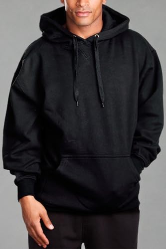 PRO 5 Men's Heavy Weight Light Fleece Hoodie Sweatshirt - 60/40 Blend (M, Black)  
PRO 5 Men's Heavy Weight Light Fleece