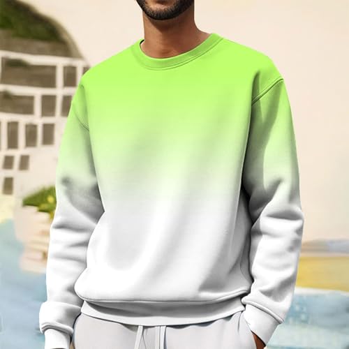 TMJSPOYOU Men's Casual Fashion Crewneck Sweatshirts Geometric Texture Long Sleeve Comfort Adult Sweatshirt