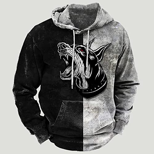Muscularfit Customized Light Hoodies for Men Fall Fashion Ethnic Print Graphic Pullover Sweatshirts Casual Long Sleeve H